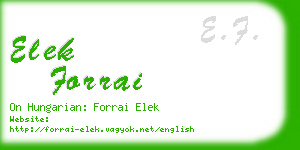 elek forrai business card